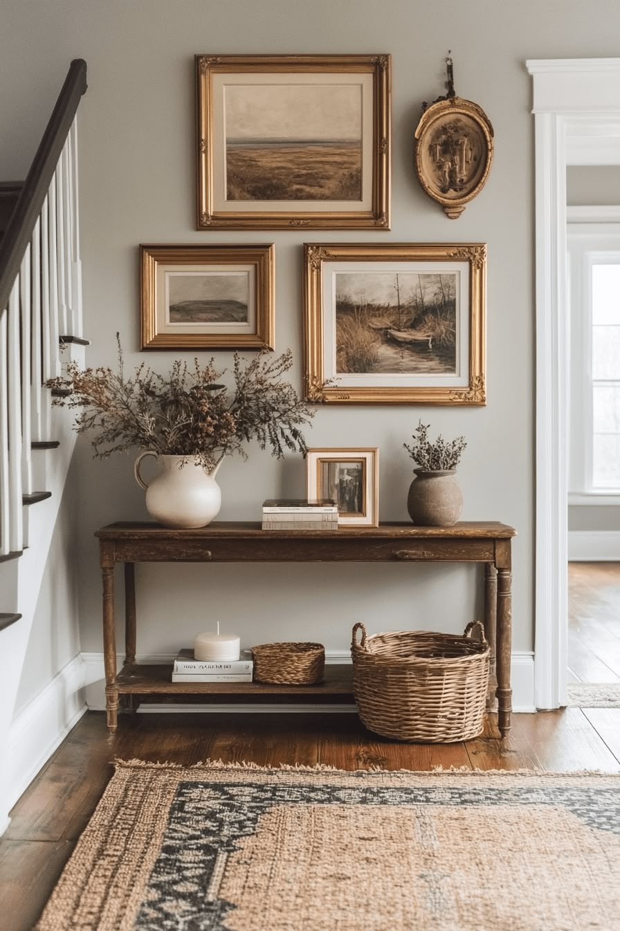 الإطارات الفينتدج في مدخل المنزل