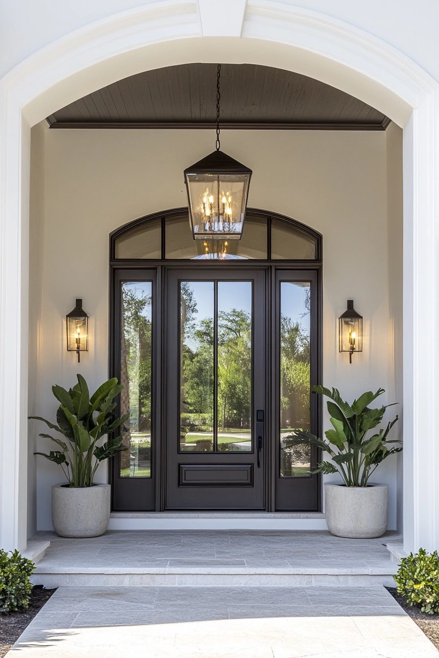 الباب الأمامي للمنزل يضفي طابع متكامل على الواجهة