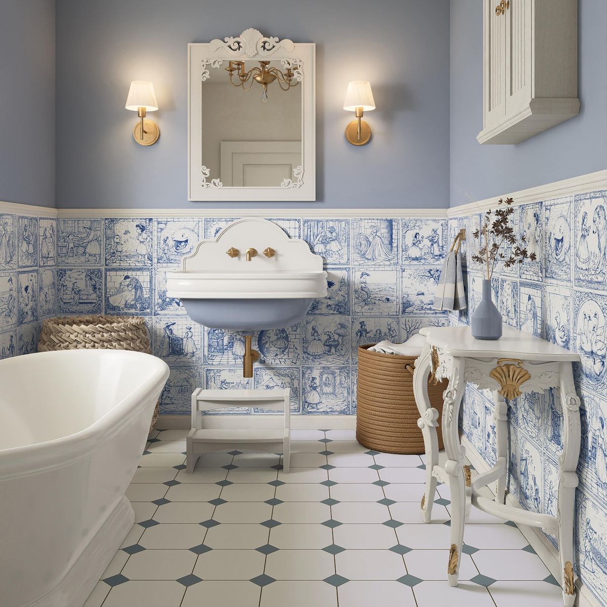 البلاط المرسوم يدويًا من أبرز اتجاهات الحمامات في 2026