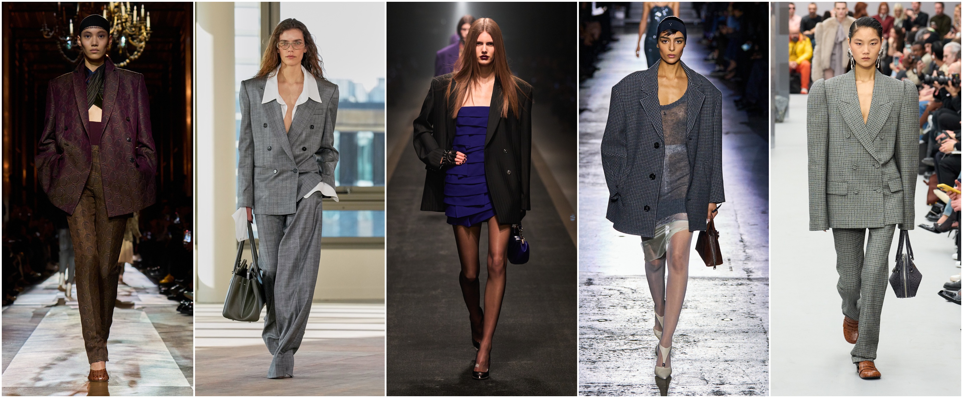 البليزر الاوفر سايز لدى كل من اكني ستوديو، كوبيرني، فيرزاتشي، ستيلا مكارتني، ودريز فان نوتن