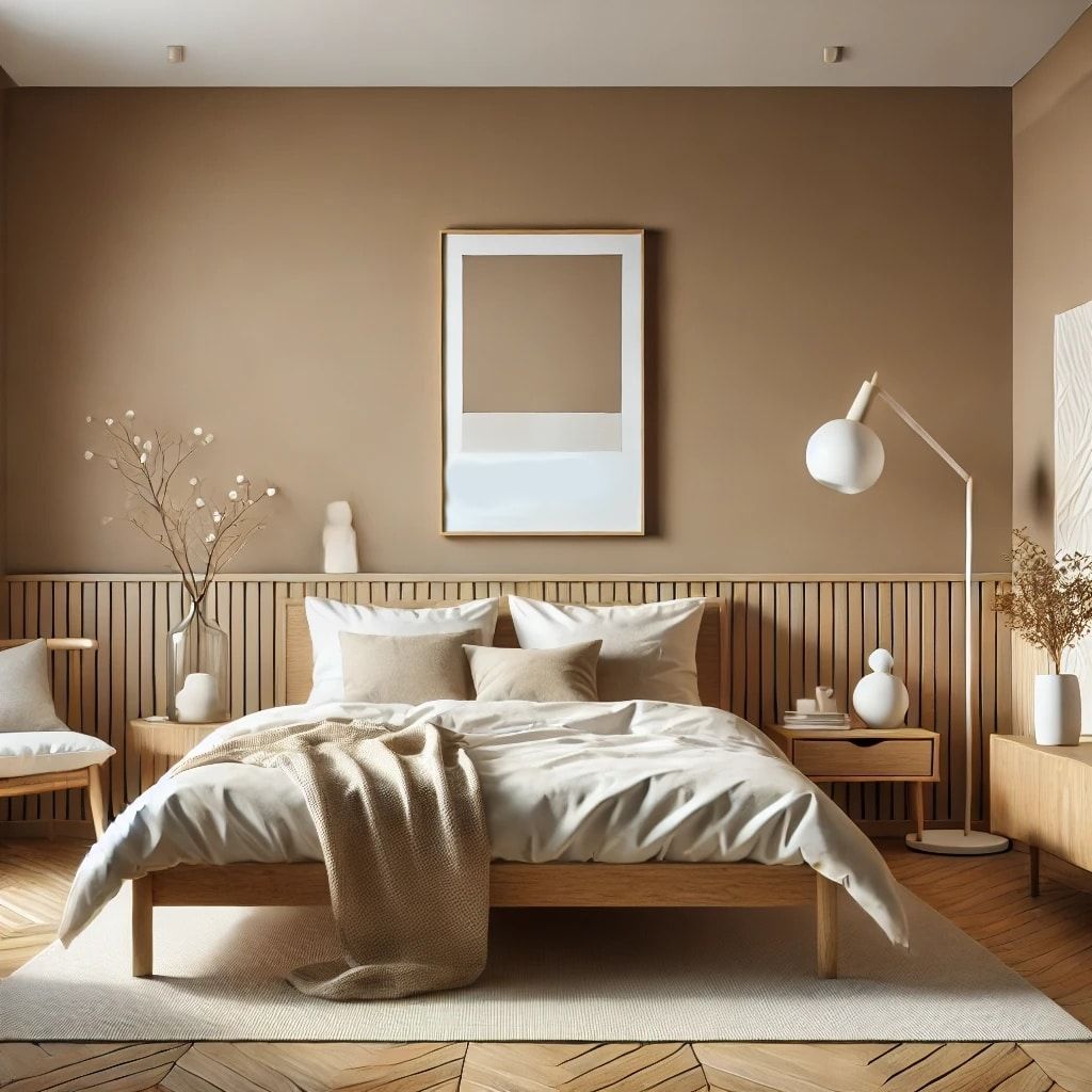 البني الفاتح بطل تصميم غرفة النوم