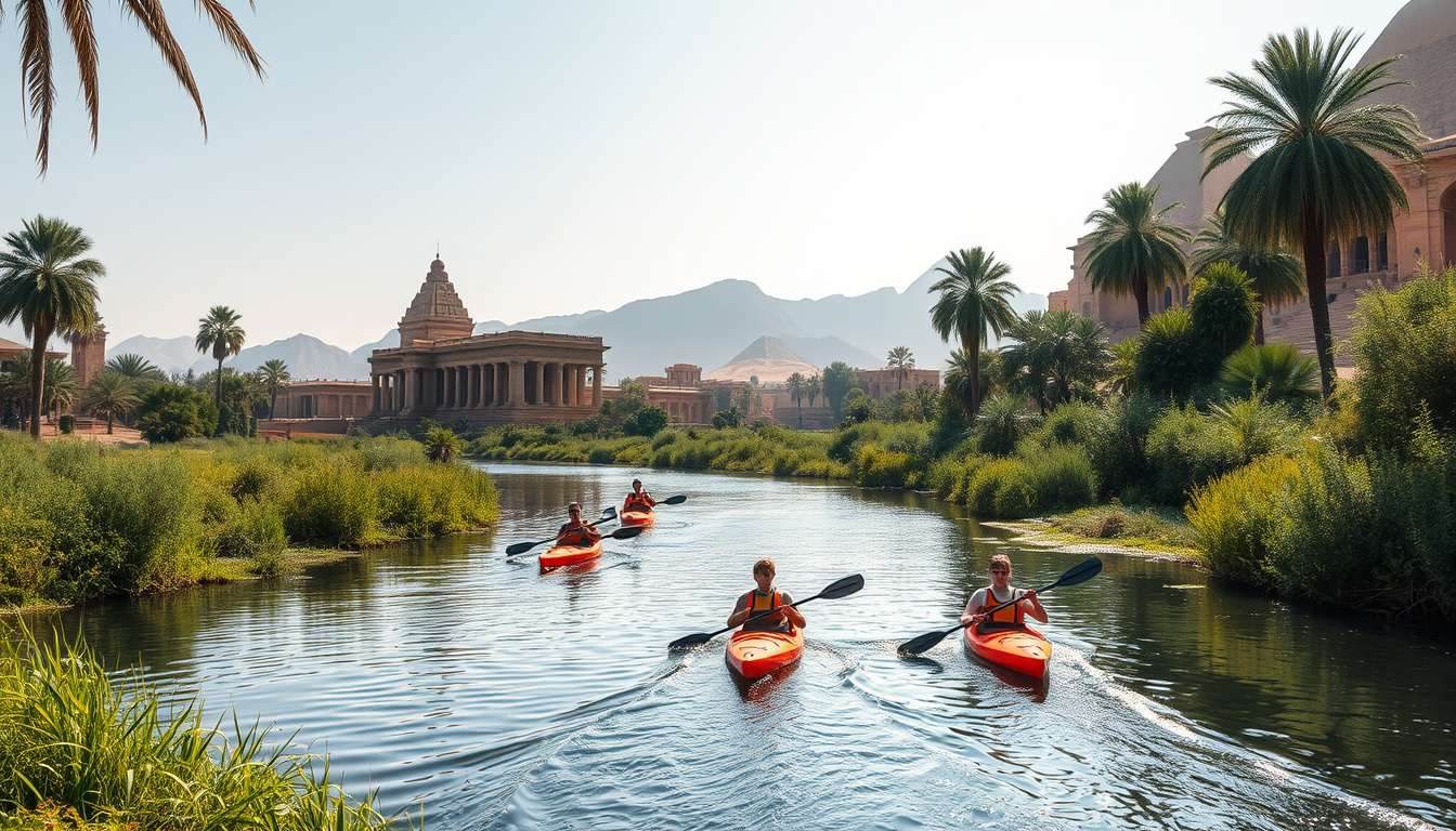 التجديف بالكاياك من أسوان إلى الأقصر