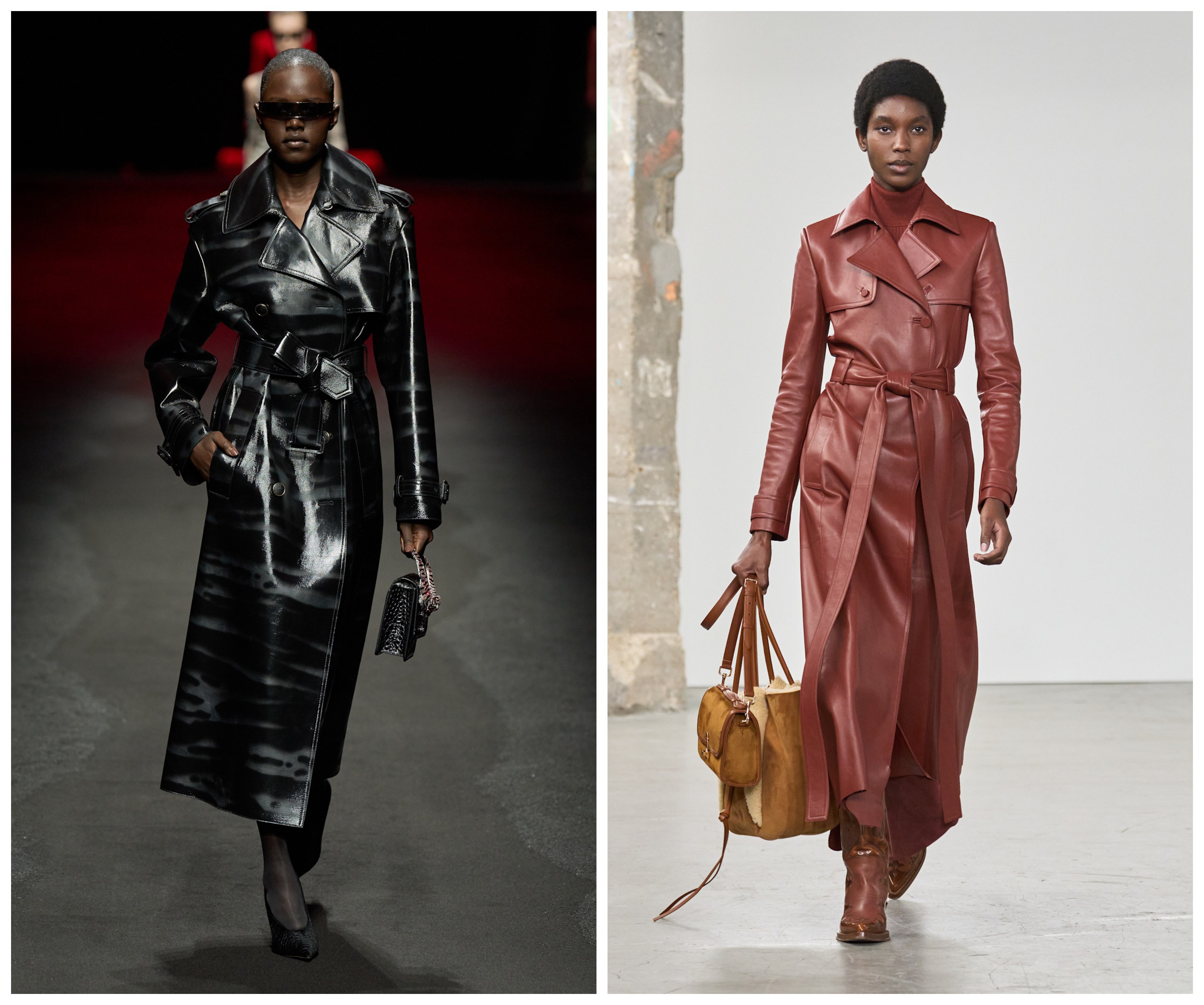 الترانشكوت الجلد من غابرييلا هيرست ومن روبيرتو كافالي