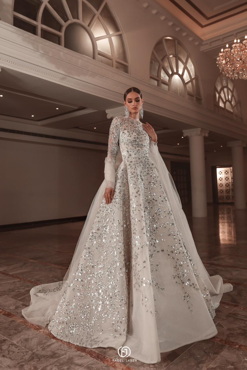 الترتر الأنيق في مجموعة إطلالات زفاف فضل جابر