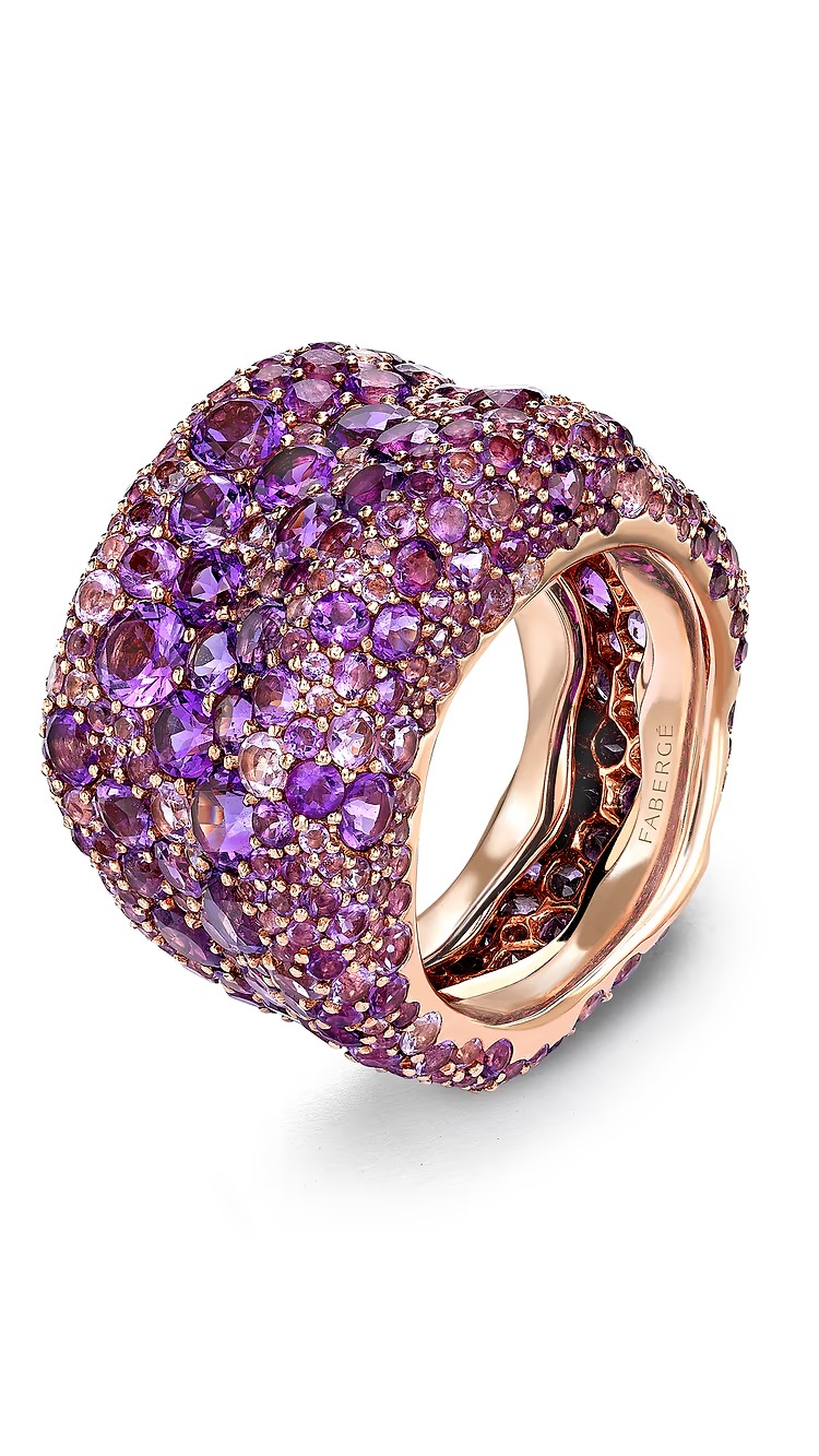الجمشت حجر شهر فبراير في خاتم فاخر من Fabergé