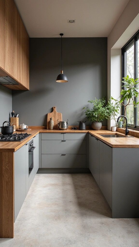 الرمادي ذو النغمات الباردة يمنح المطبخ شعورًا بالراحة والصفاء