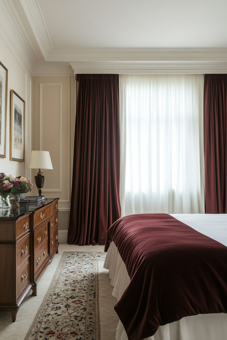 الستائر الطويلة تمنح الغرفة شعورًا بالاتساع والدفء