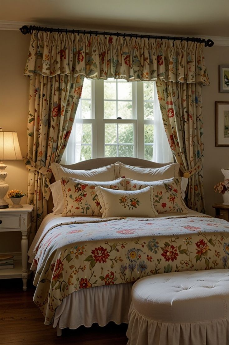 الستائر المتدلية والمزخرفة من العناصر التي قد تظهر غرفة الضيوف بمظهر قديم على الفور