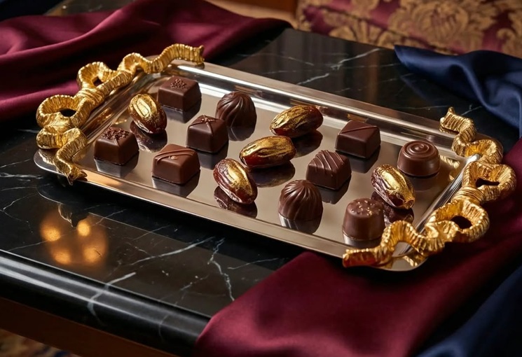 الصينية الرمضانية المصنوعة بطبقة طلاء من الذهب والفضة