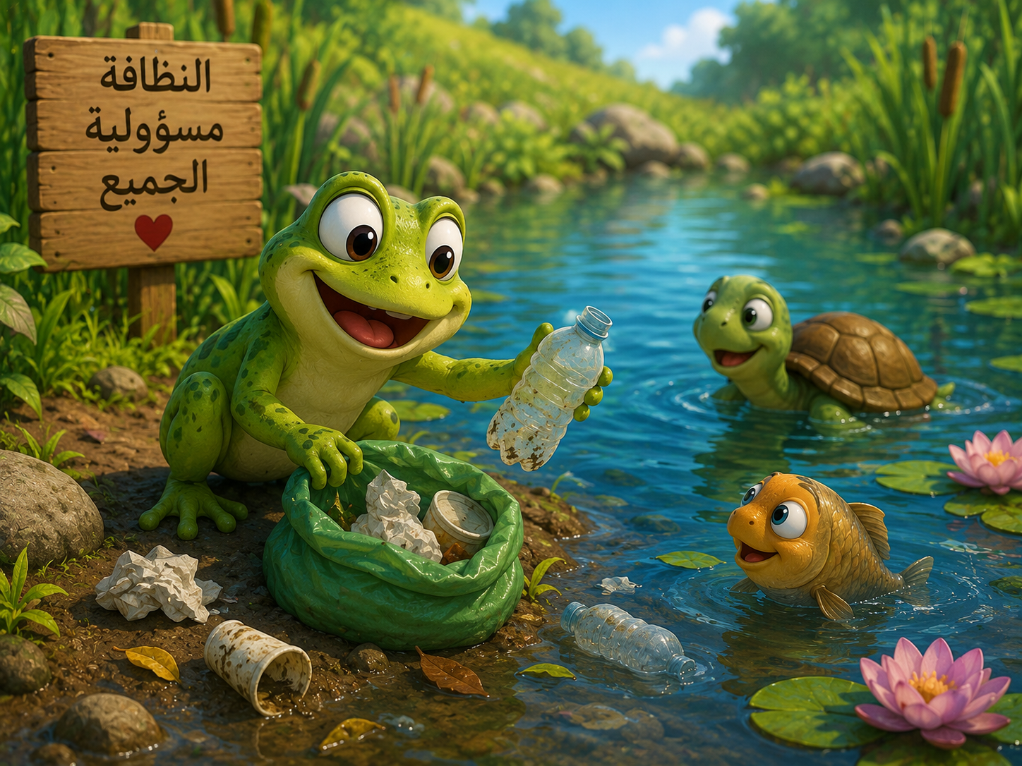 الضفدع الذي يحب النظافة..ذكاء اصطناعي