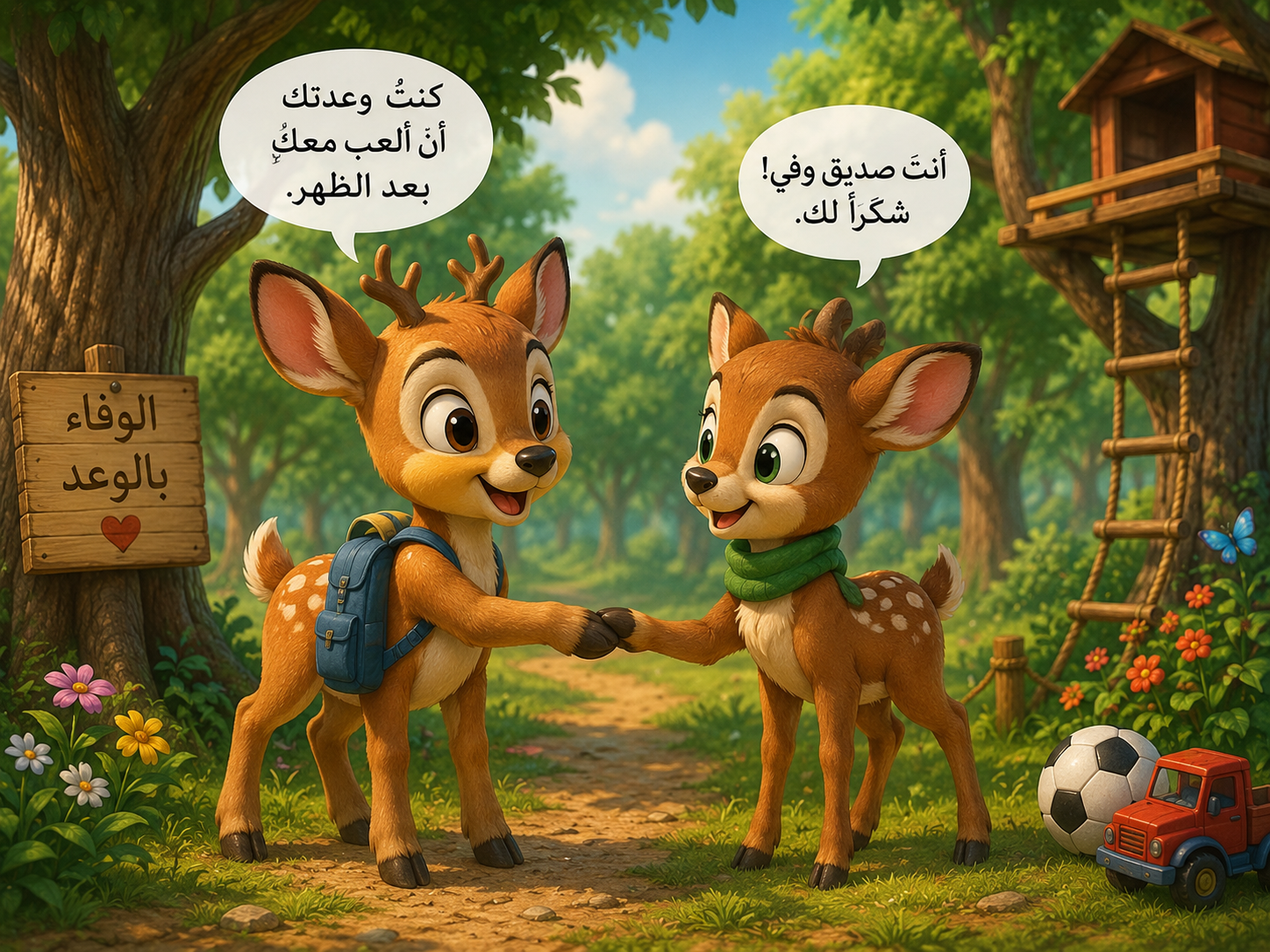 الغزال الذي حافظ على الوعد..صورة بالذكاء الاصطناعي