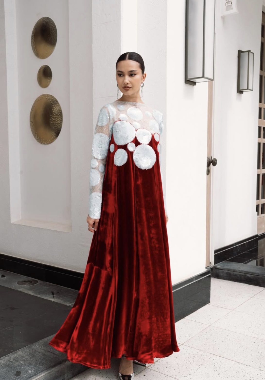 القفطان بتقنية الColor Blocking من By Wejdan