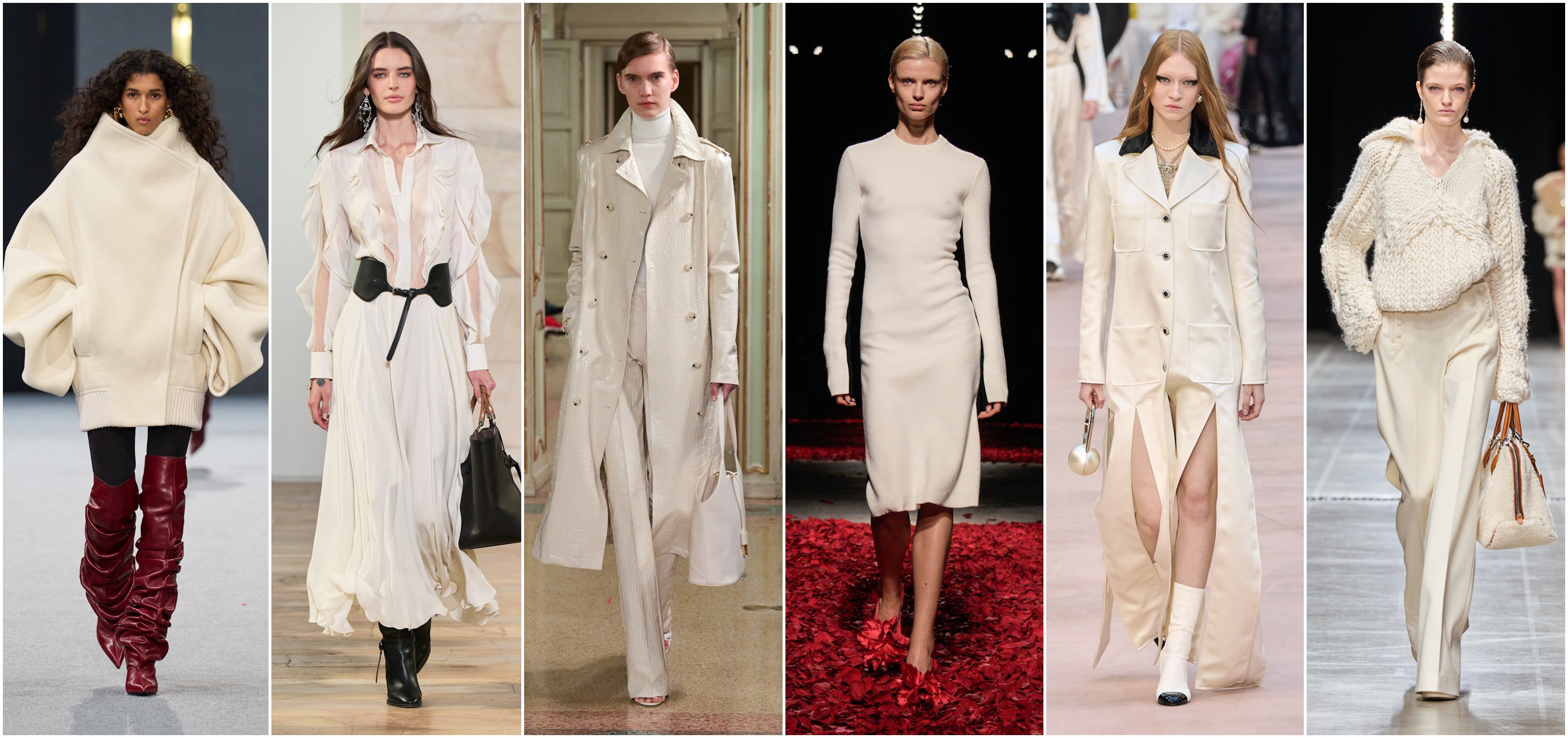 اللون الابيض السكري لدى كل من ارمانو شيرفينو، شانيل، فيراغامو،اليزابيتا فرانكي، رالف لورين وبالمان