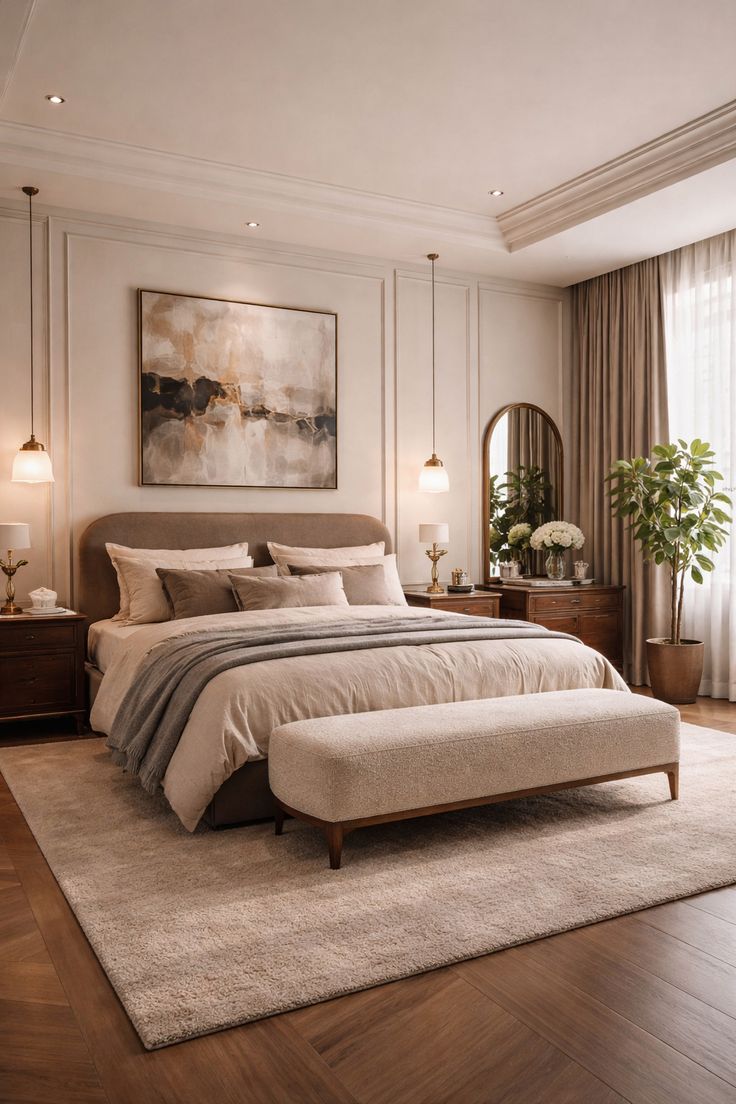 المفروشات الأنيقة هي سر غرفة النوم الأكثر فخامة