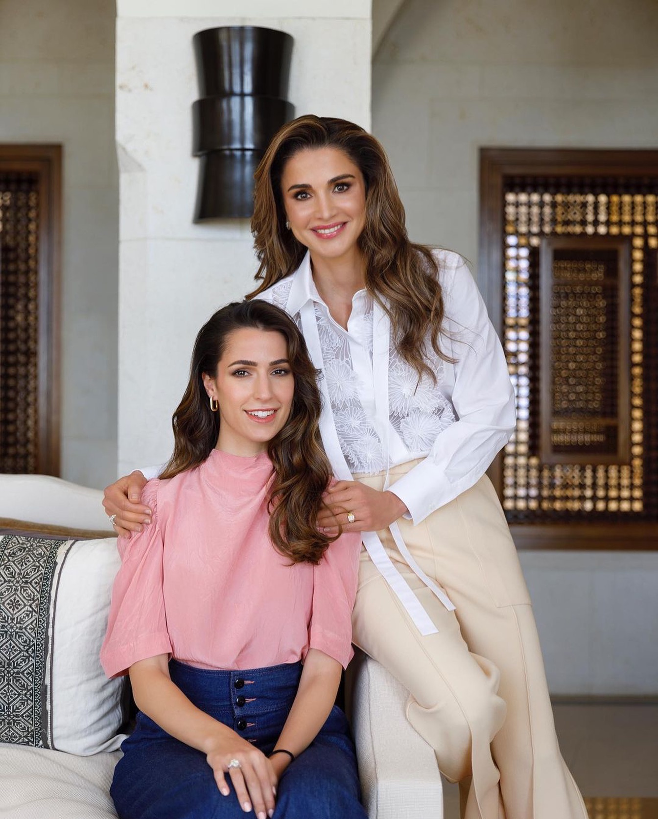 الملكة رانيا والأميرة رجوة الحسين