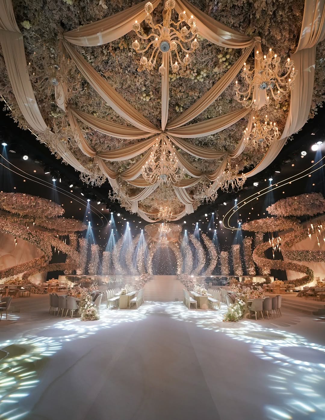 انسجام الذهبي والباستيل في حفل زفاف فادي فتوح