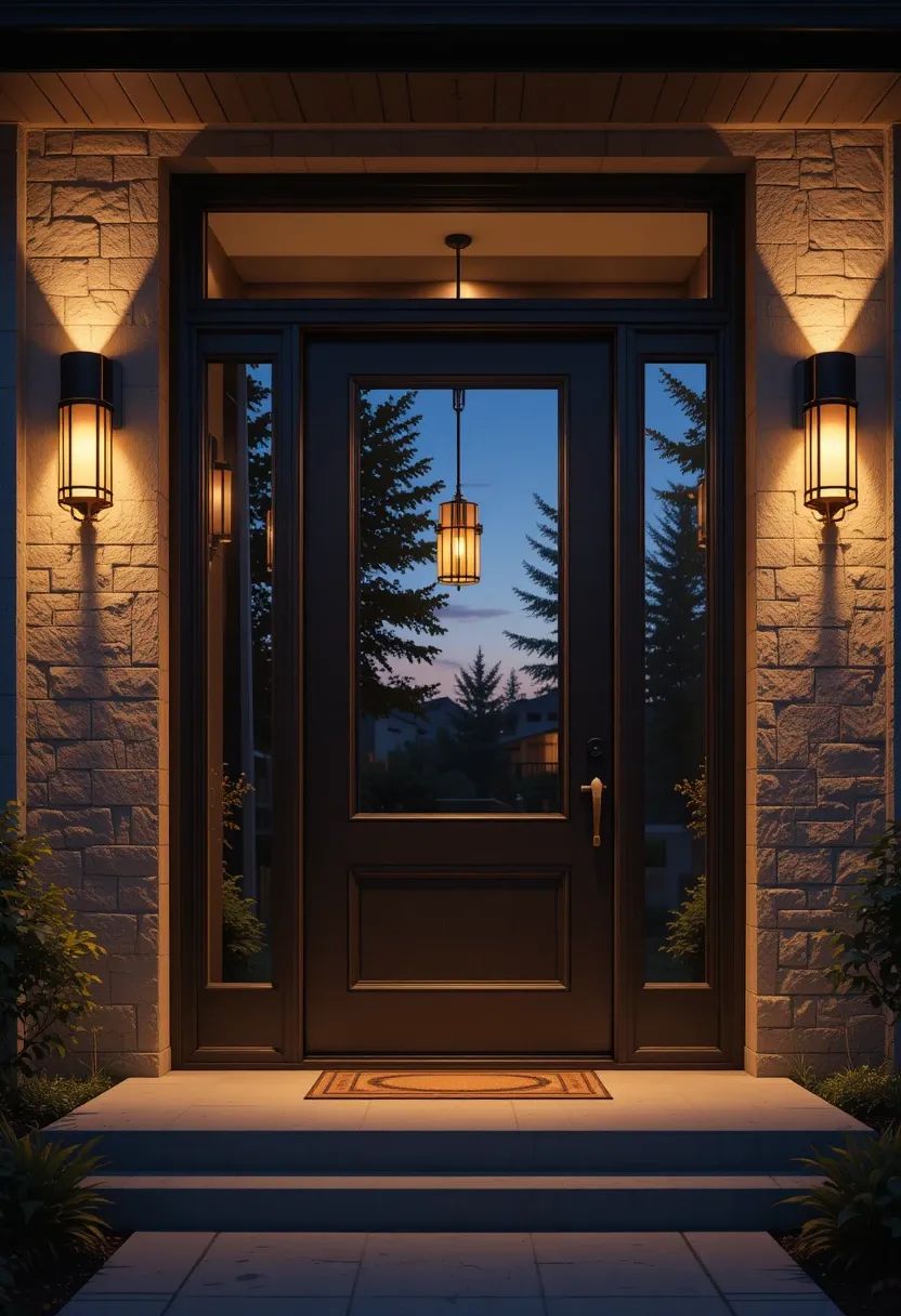 باب أمامي بنوافذ متوسطة الارتفاع