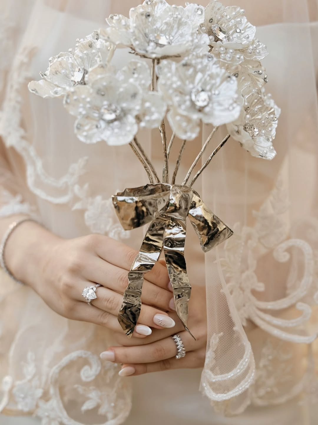 باقة عروس مع عقدة الفراشة