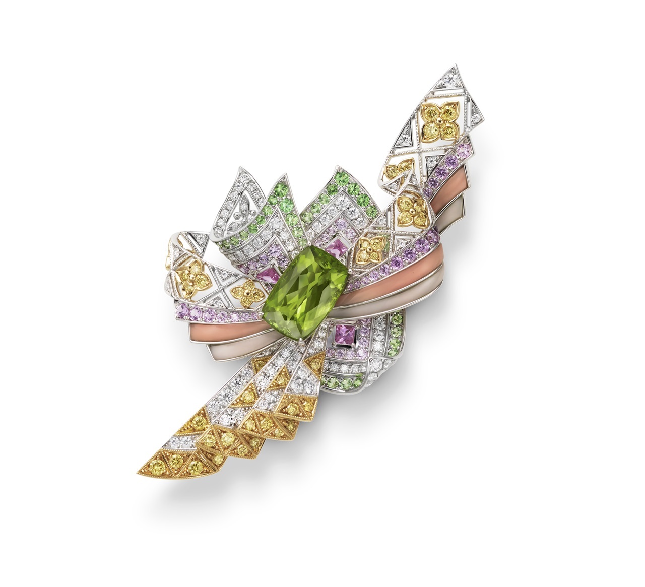بروش الزبرجد Peridot brooch من ميكيموتو Mikimoto