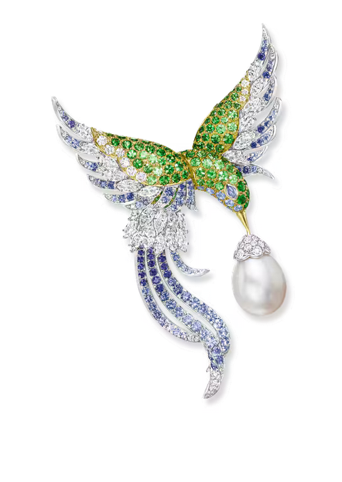 بروش مرصع بحبة اللؤلؤ من  Harry Winston