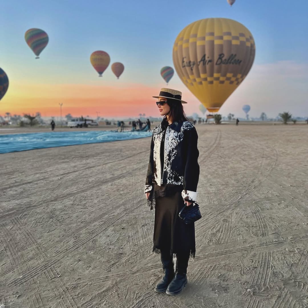 بسمة بوسيل تخوض تجربة المنطاد