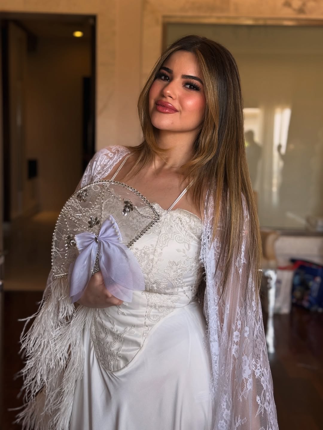 بسملة محمد فؤاد تخطف الأنظار في حفل زفافها