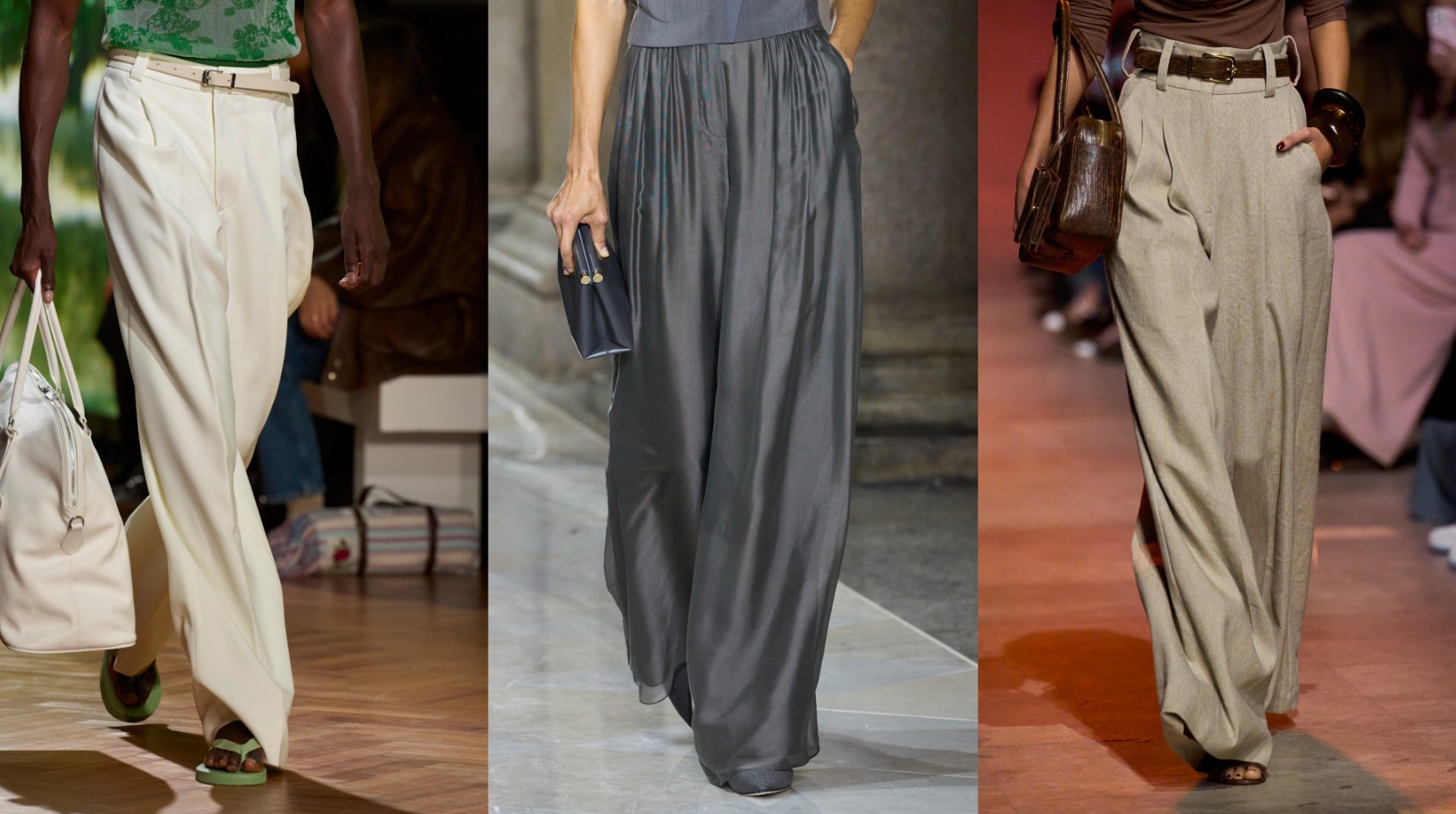 بناطيل بقصات مستقيمة وخياطة أمامية من إيلي صعب وGiorgio Armani وKent Curwen