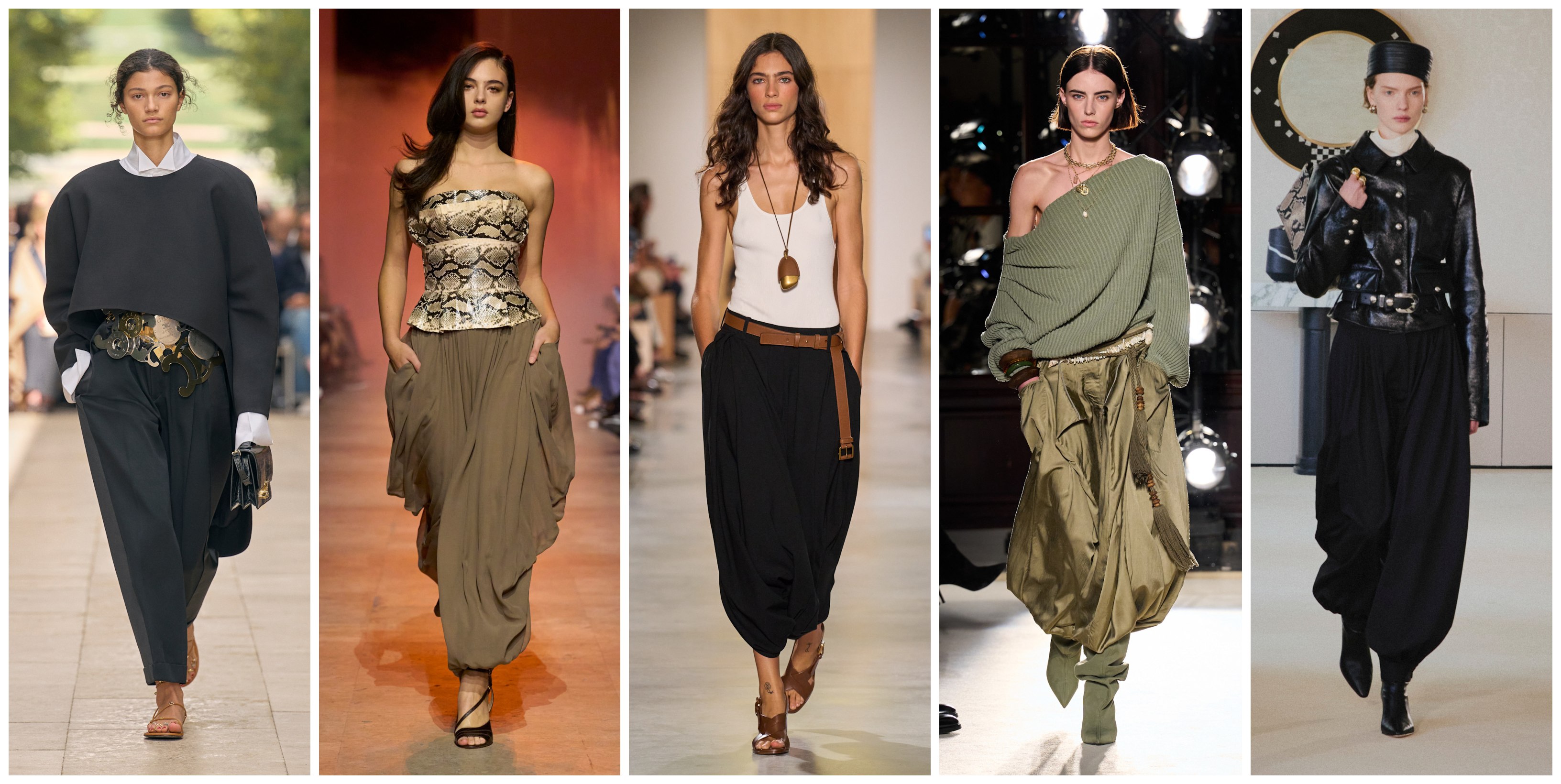 بنطلون السروال لدى كل من التوزارا، بالمان، مايكل كورس، ايلي صعب وسيلين