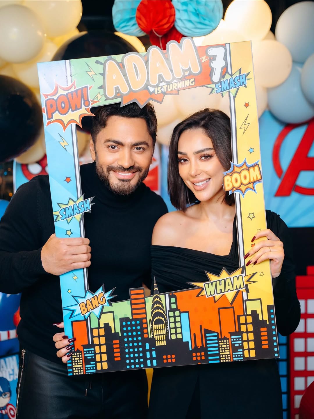 تامر حسني يدعم مواهب أبنائه