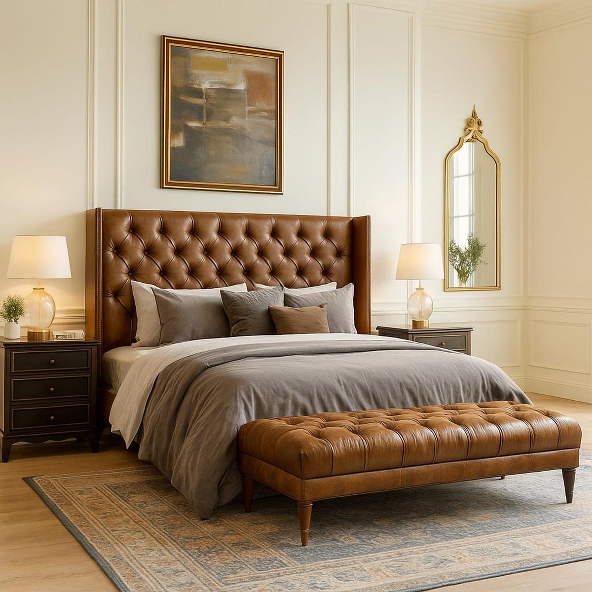 تتميز المساند الجلدية لرأس السرير بالأناقة الخالدة