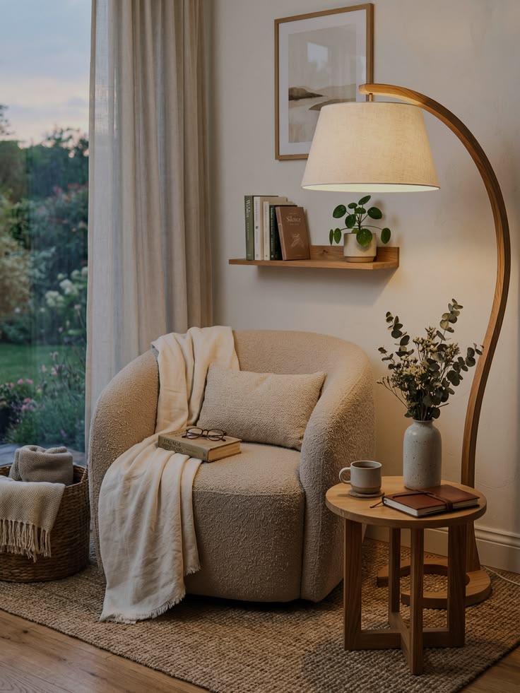 تخصيص ركن للقراءة بجانب النافذة