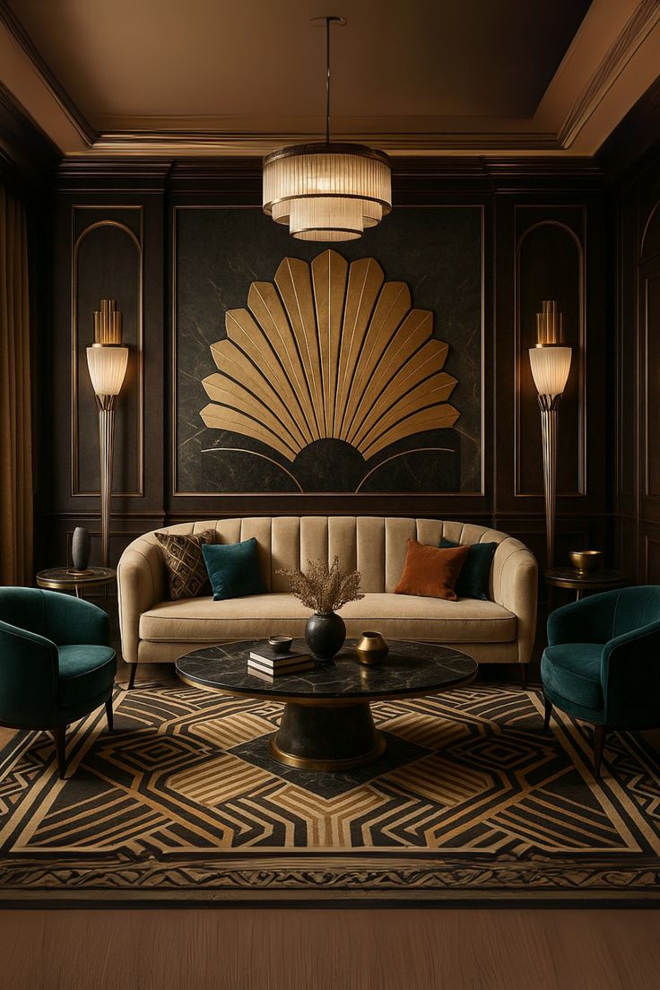 تصاميم داخلية تعبر عن سحر طراز الآرت ديكو