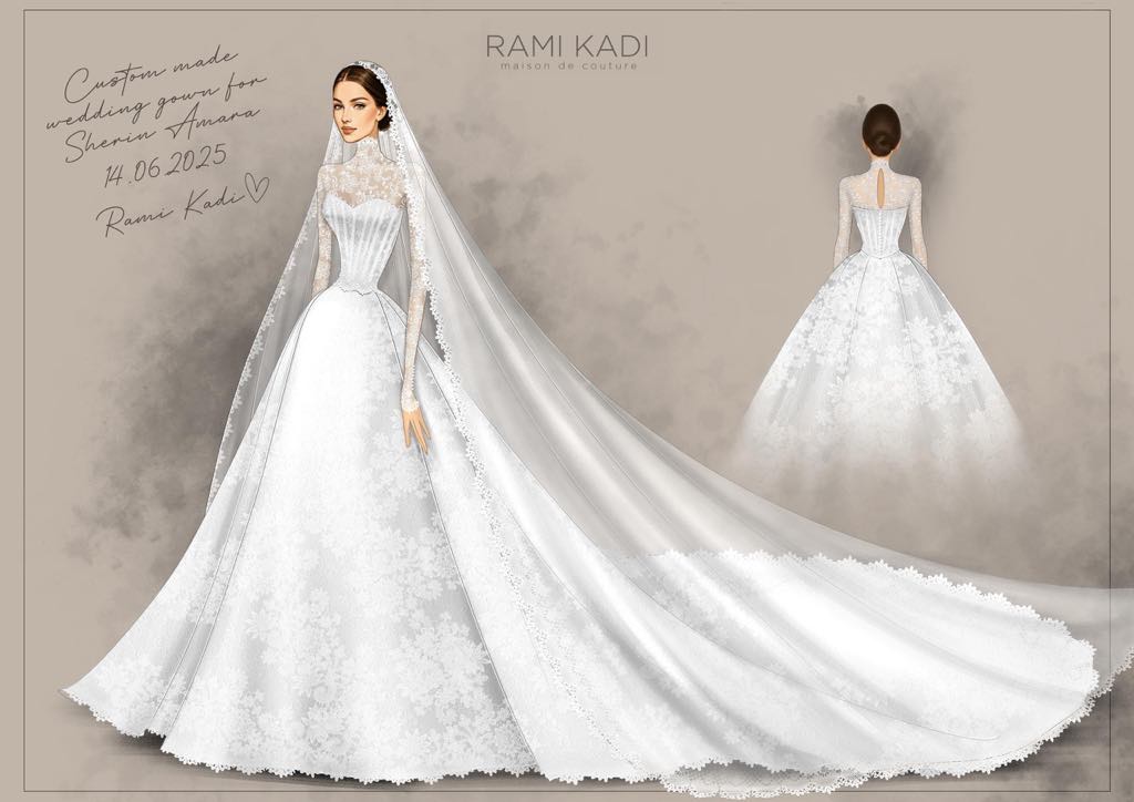 تصميم فستان شيرين بيوتي بأنامل رامي قاضي