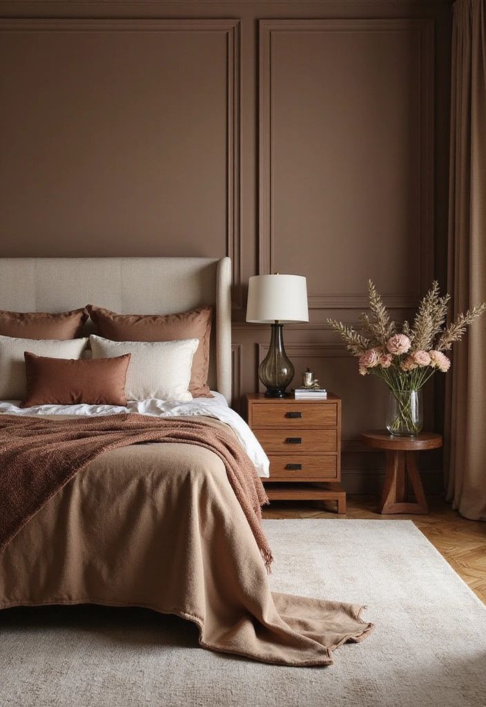 تضيف السجادة دفئًا ونعومة وتناسقًا نصريًا لغرفة النوم