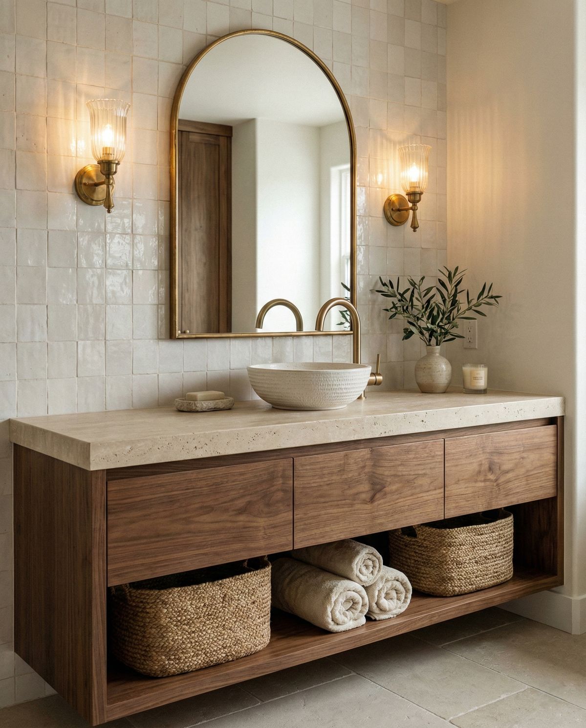 تلعب ألوان أسطح العمل دورًا محوريًا في تحديد هوية الحمام