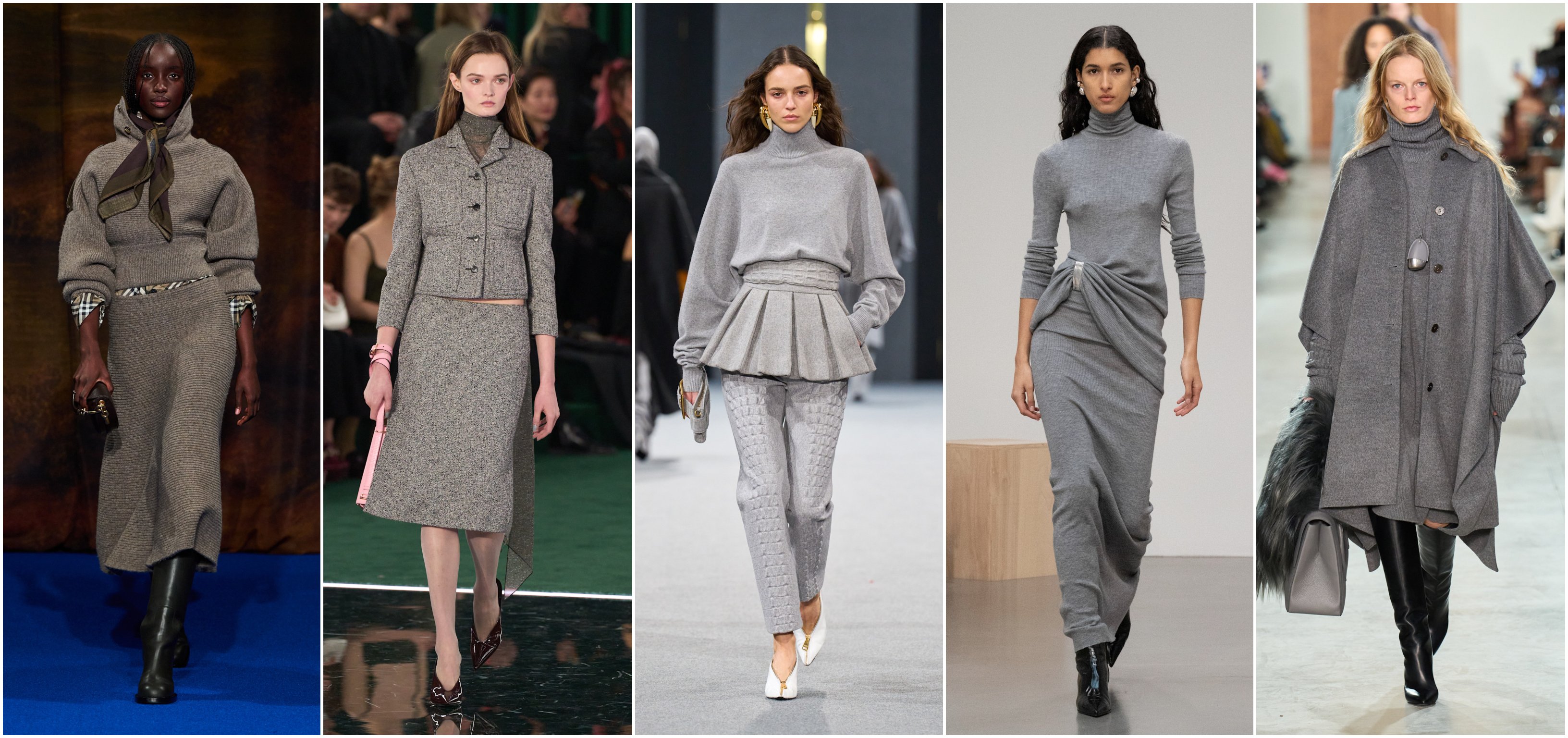 تنسيقات باللون الرمادي من مايكل كورس، براندن ماكسويل، بالمان، غوتشي، وبربري