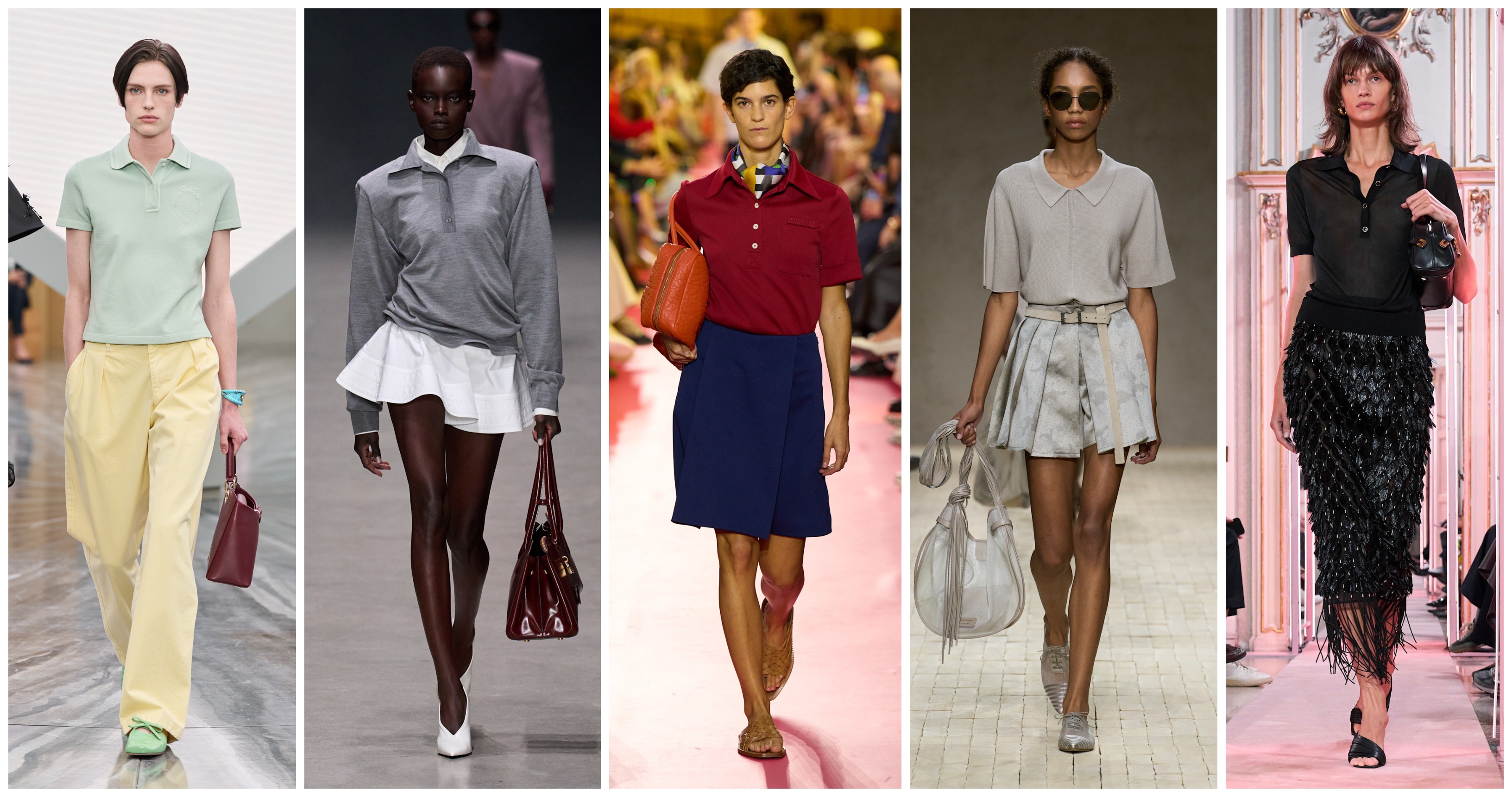 تنسيقات في القميص البولو من توري بورتش، امبوريو ارماني، ميوميو، ستيلا مكارتني، وديور