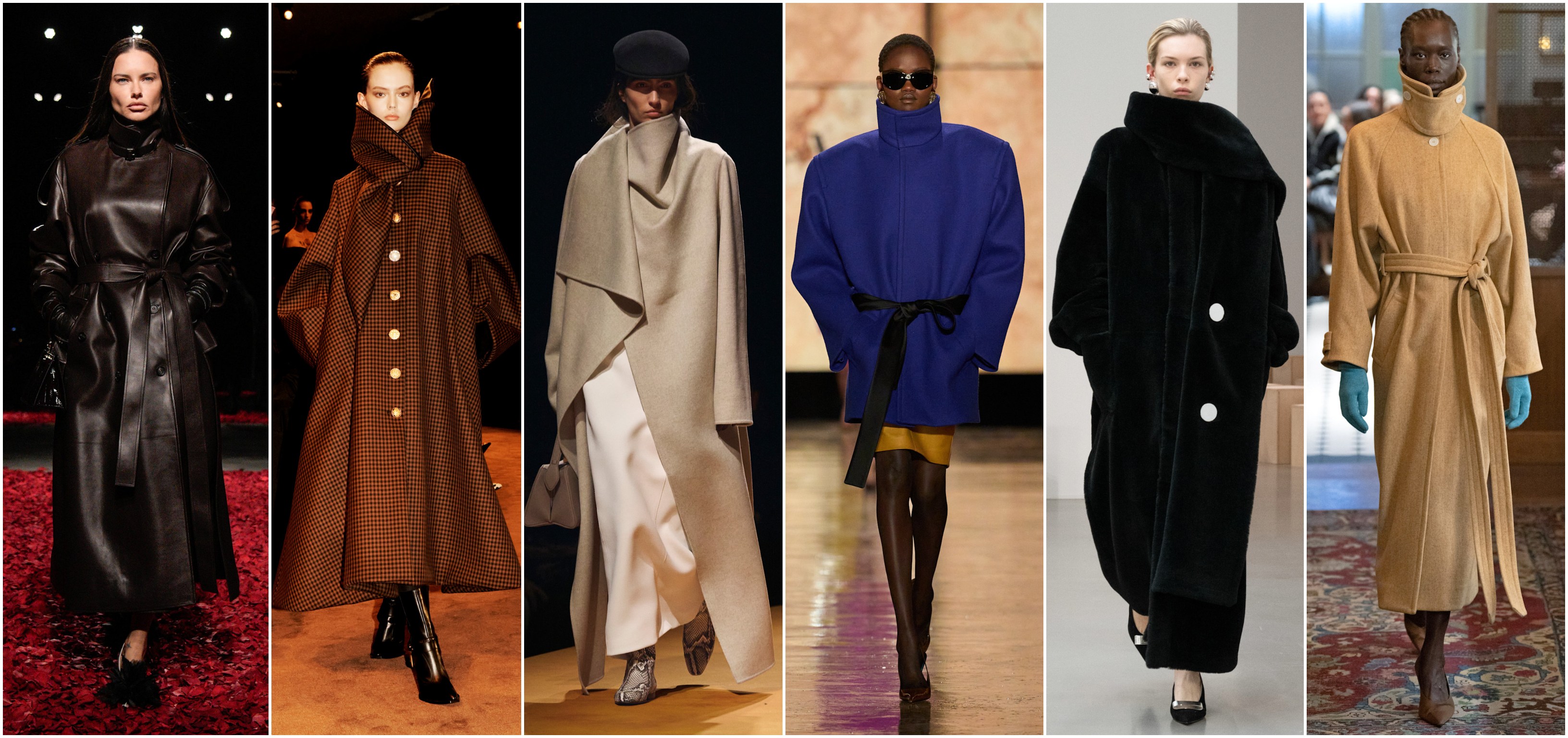 تنسيقات في المعطف ذو الياقة العالية من أفينير، براندن ماكسوبل، سان لوران،كايت، سكياباريلي، وفيراغامو