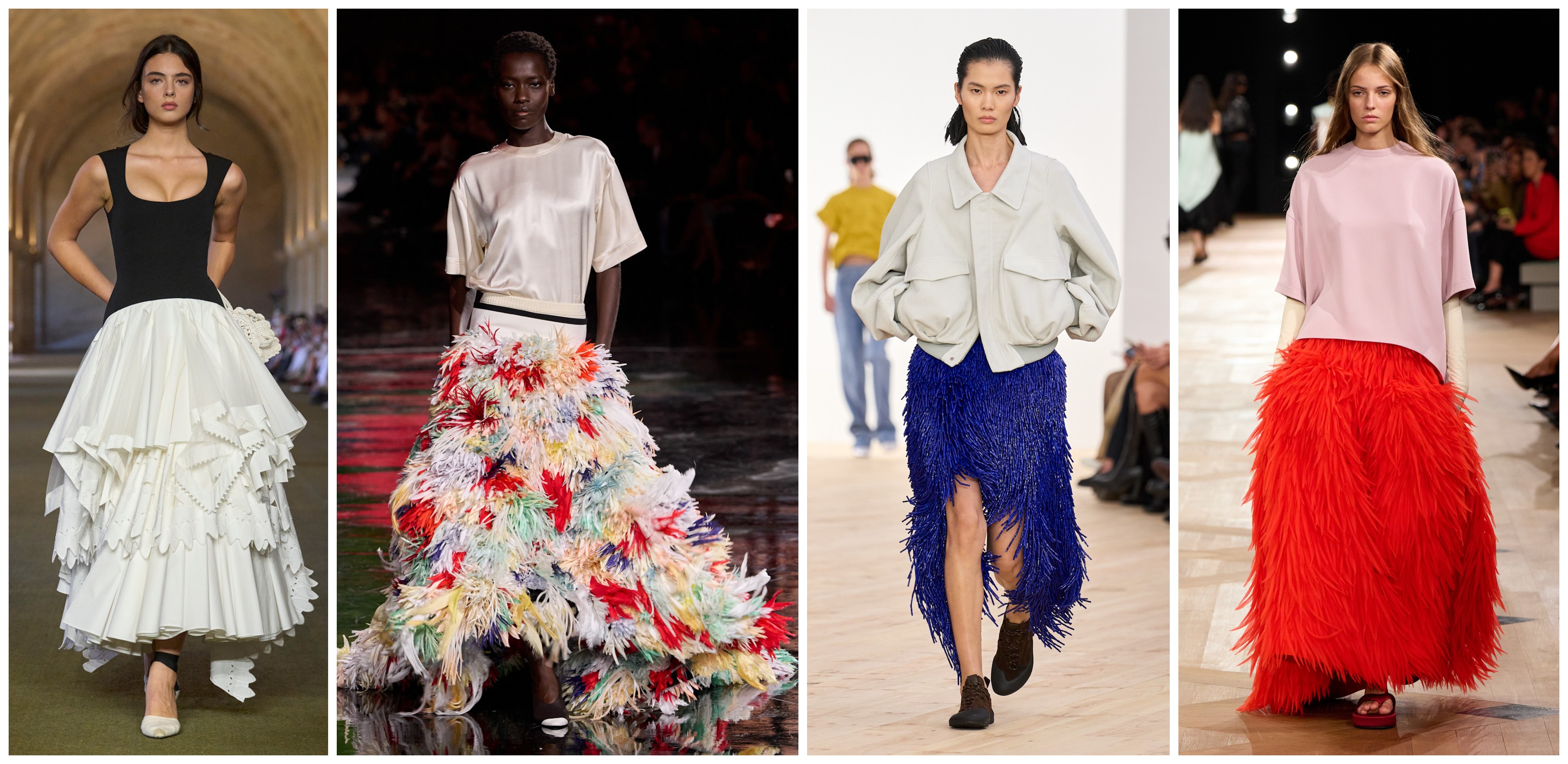 تنسيقات مبتكرة في التنورة من بالنسياغا، لويفي، شانيل وجاكموس