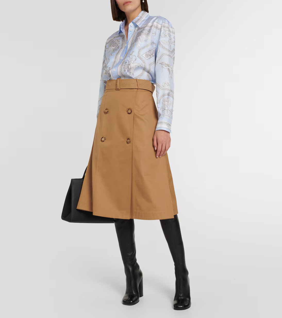 تنورة بقصة A-Line من Burberry