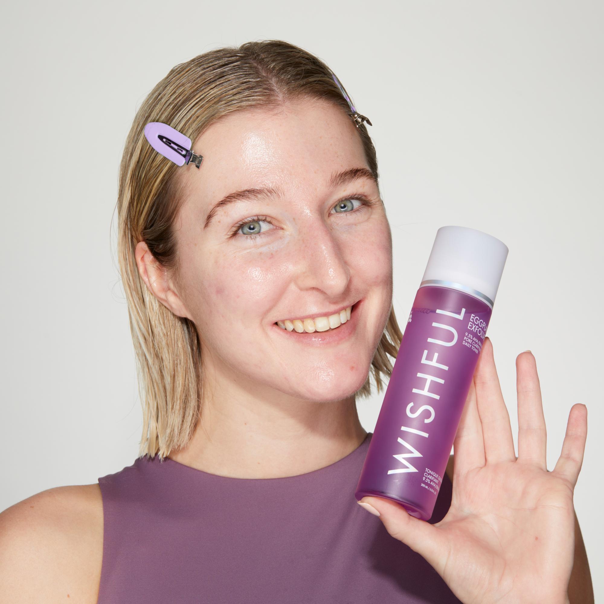 تونر بتركيبة معززة بخلاصة الباذنجان من علامة WISHFUL للعناية بالبشرة