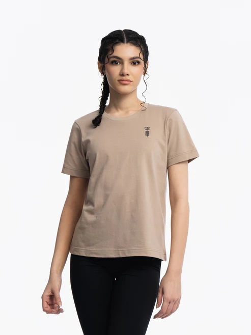 تيشيرت يوم التأسيس النسائي باللون البيج
