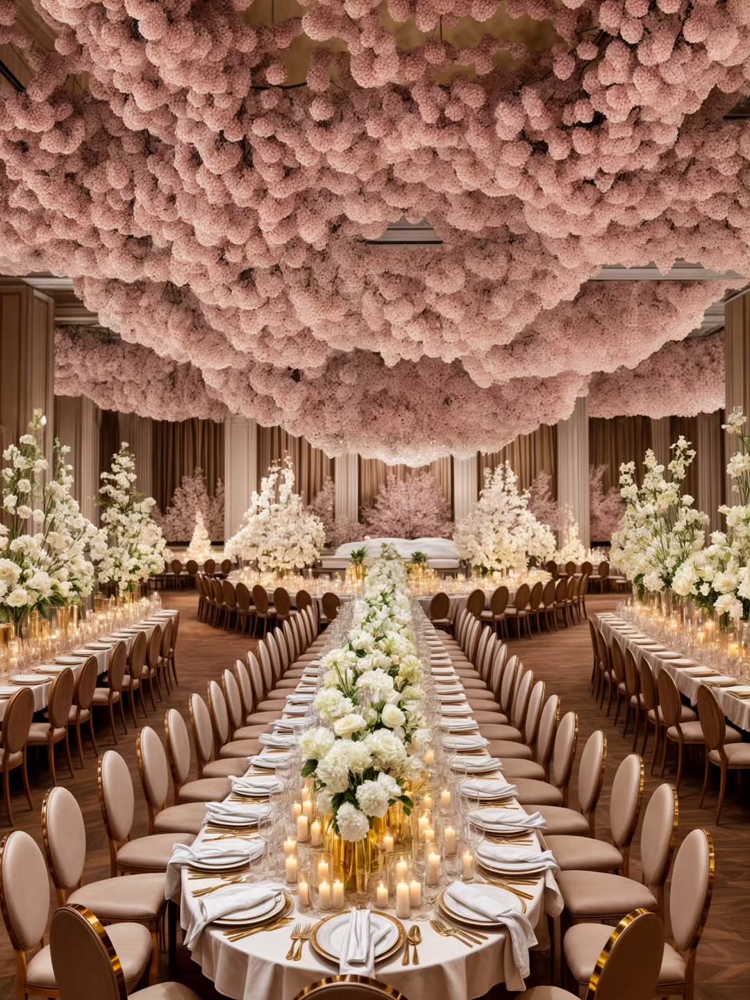 ثيم زفاف الوردي مع البيج- الصورة من صفحة Sasha Mekhedova