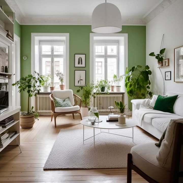 جدار لهجة مميز بأحد درجات أخضر الماتشا