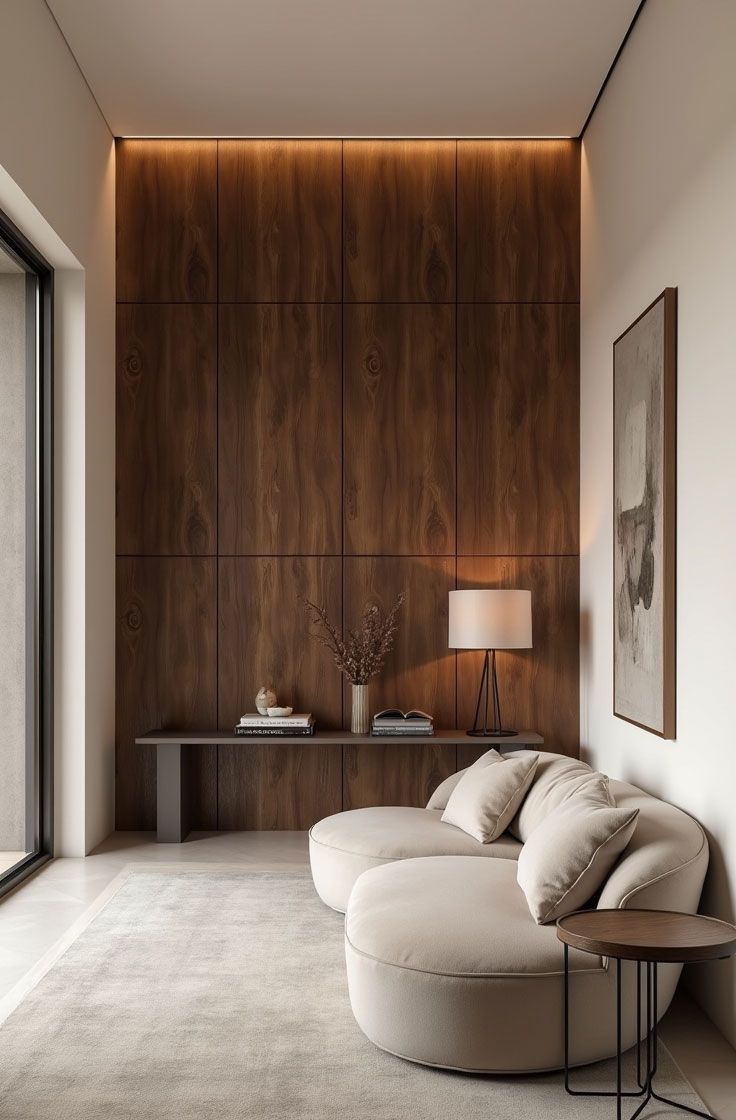 جدار لهجة من الخشب الطبيعي