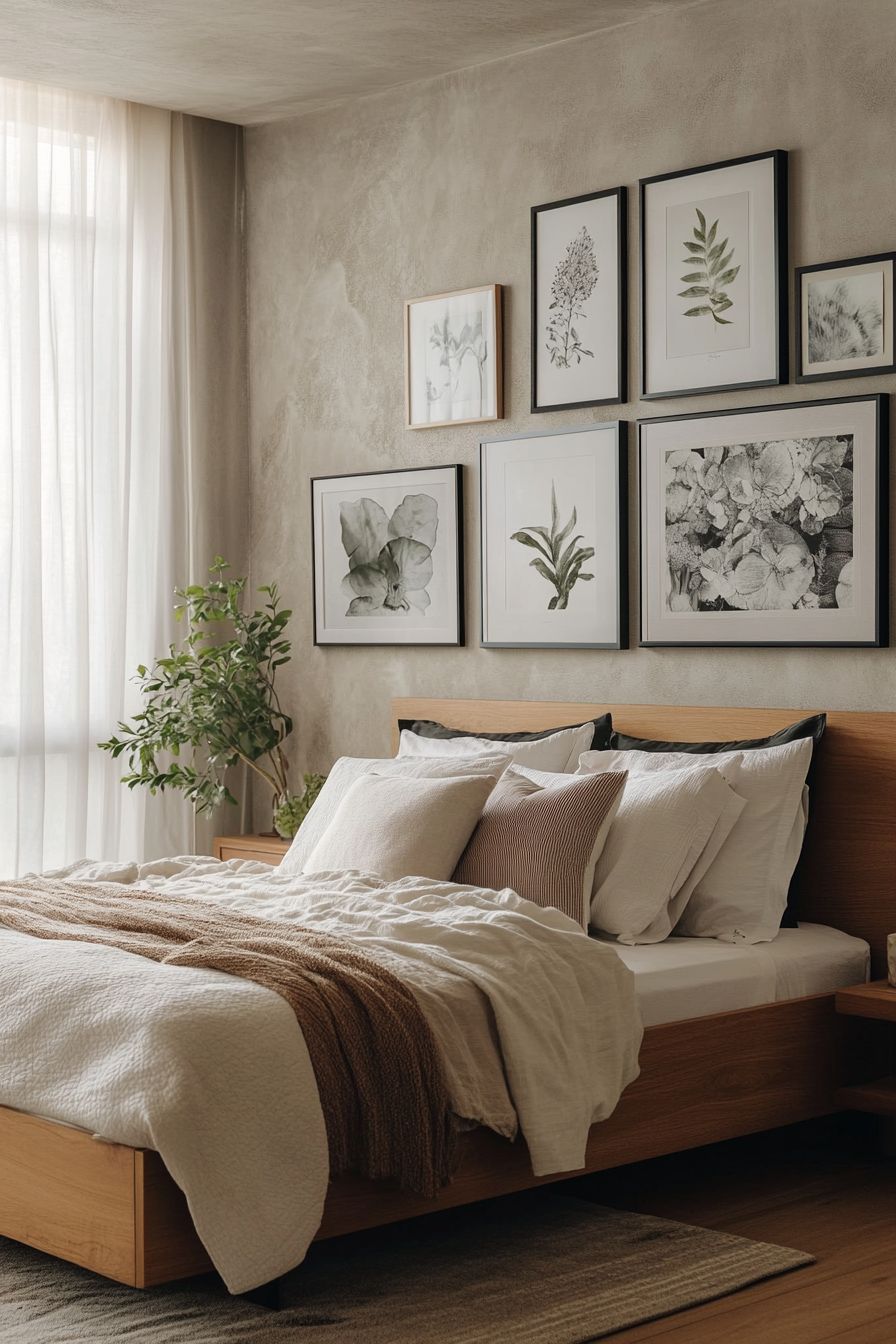 جدار معرض مميز فوق السرير