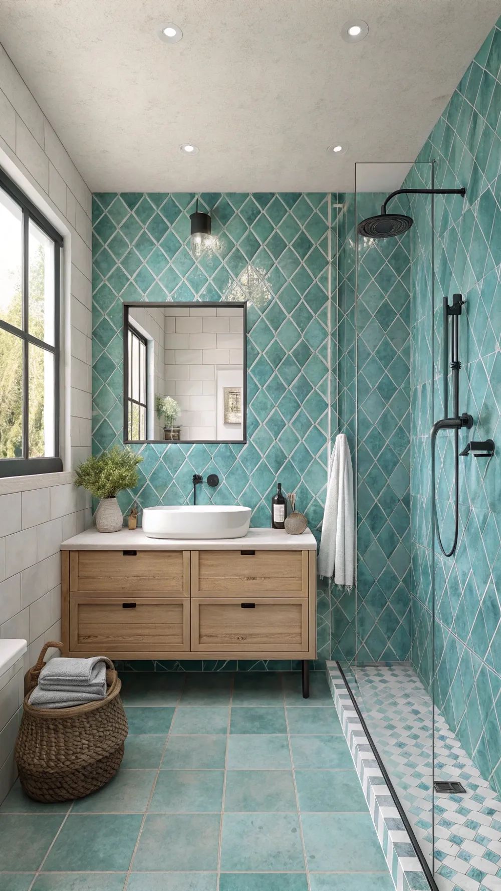 جدران الحمام بنغمات حجر الفيروز