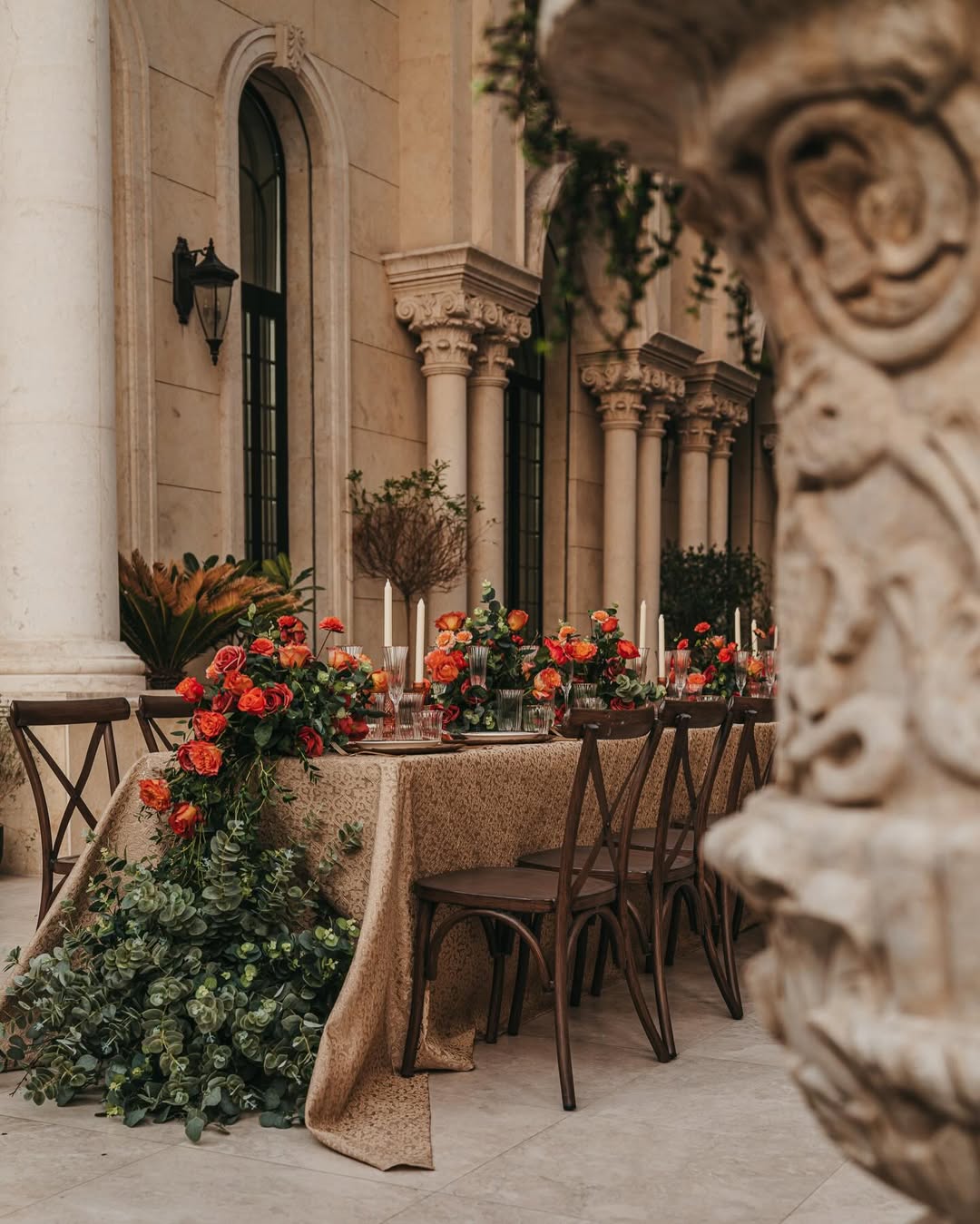 جمال تنسيقات ورود الزفاف البرتقالية