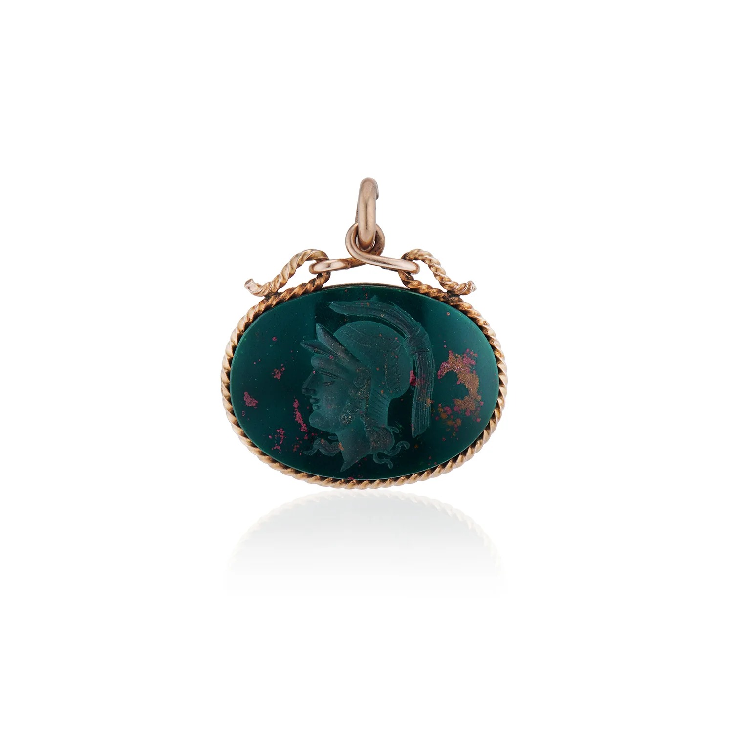 حجر الدم في قلادة بيضاوية من Ashley Zhang Jewelry