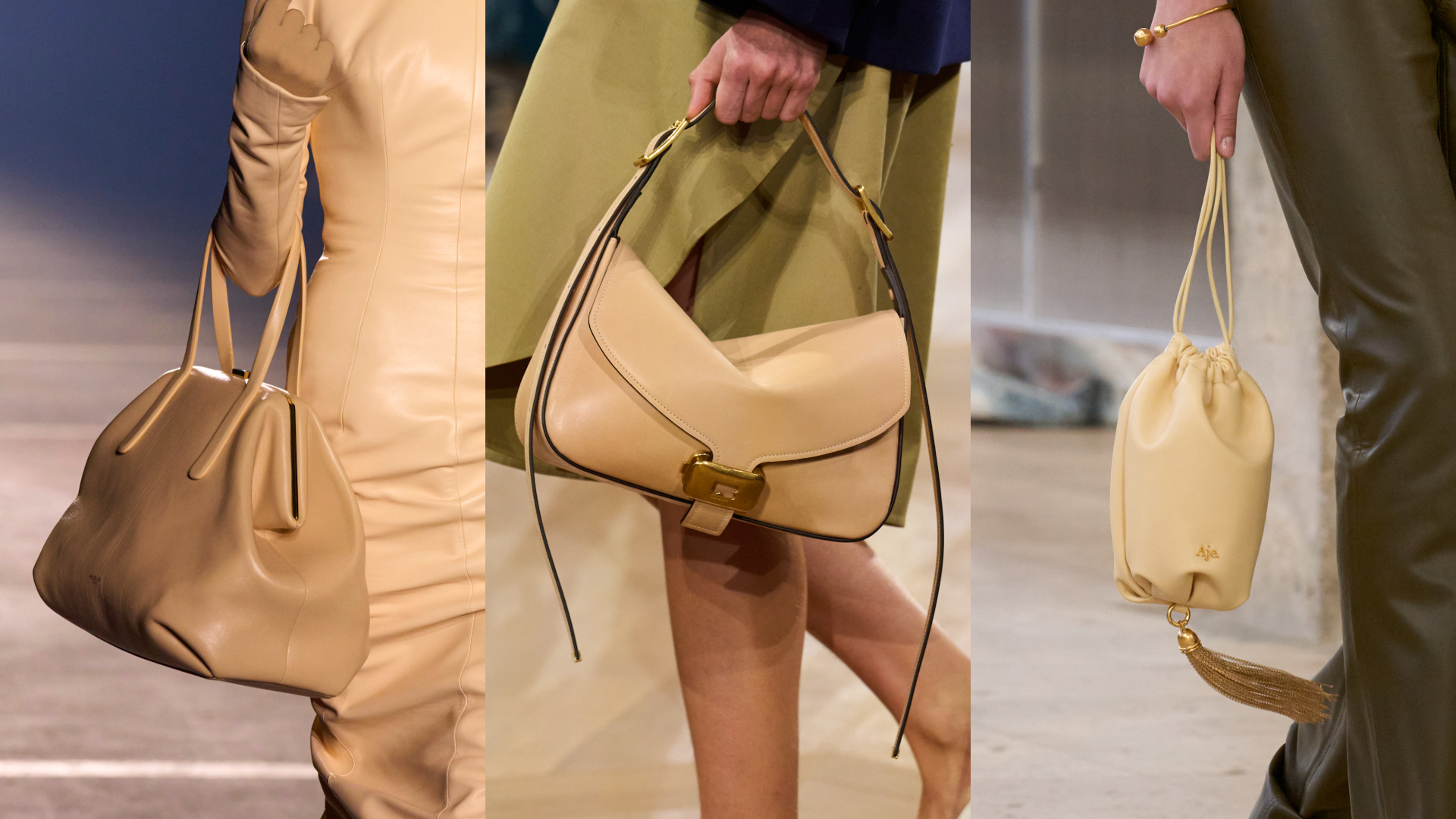 حقائب باللون النيود من Aje وBalenciaga وMugler